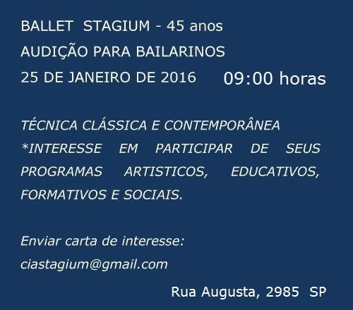 audição ballet stagium 2016