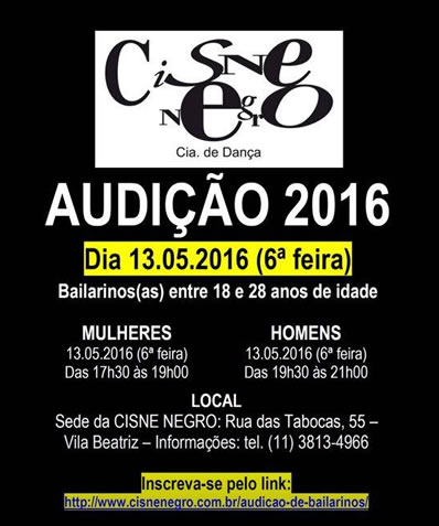 Cisne Negro audição 2016