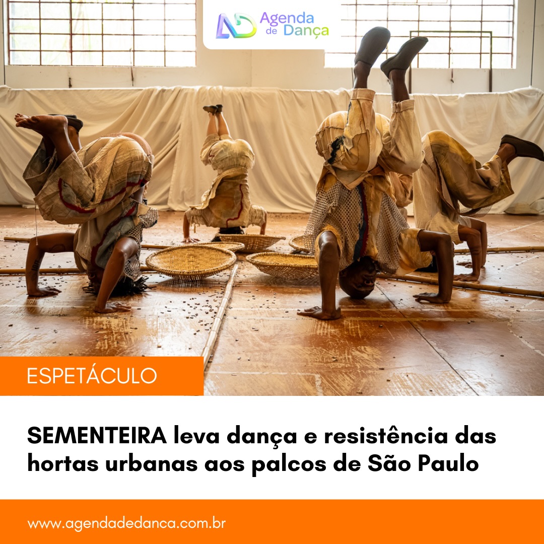 O Núcleo Menos 1 Invisível (@menos1invisivel) apresenta SEMENTEIRA, espetáculo com concepção e direção artística de Cléia Plácido, que circula por quatro espaços culturais de São Paulo entre setembro e outubro. As apresentações acontecem no Teatro Flávio Império (11 a 13/09), Fábrica de Cultura Parque Belém (24/09), Centro de Referência da Dança (16 e 17/10) e Complexo Cultural Funarte SP (21 a 24/10). Os ingressos são gratuitos.

+ informações em meu site - agendadedanca.com.br (link na bio) 

Crédito da foto: Sergio Fernandes

#agendadedanca #anotanaagenda #dicasdedanca #manos1invisivel