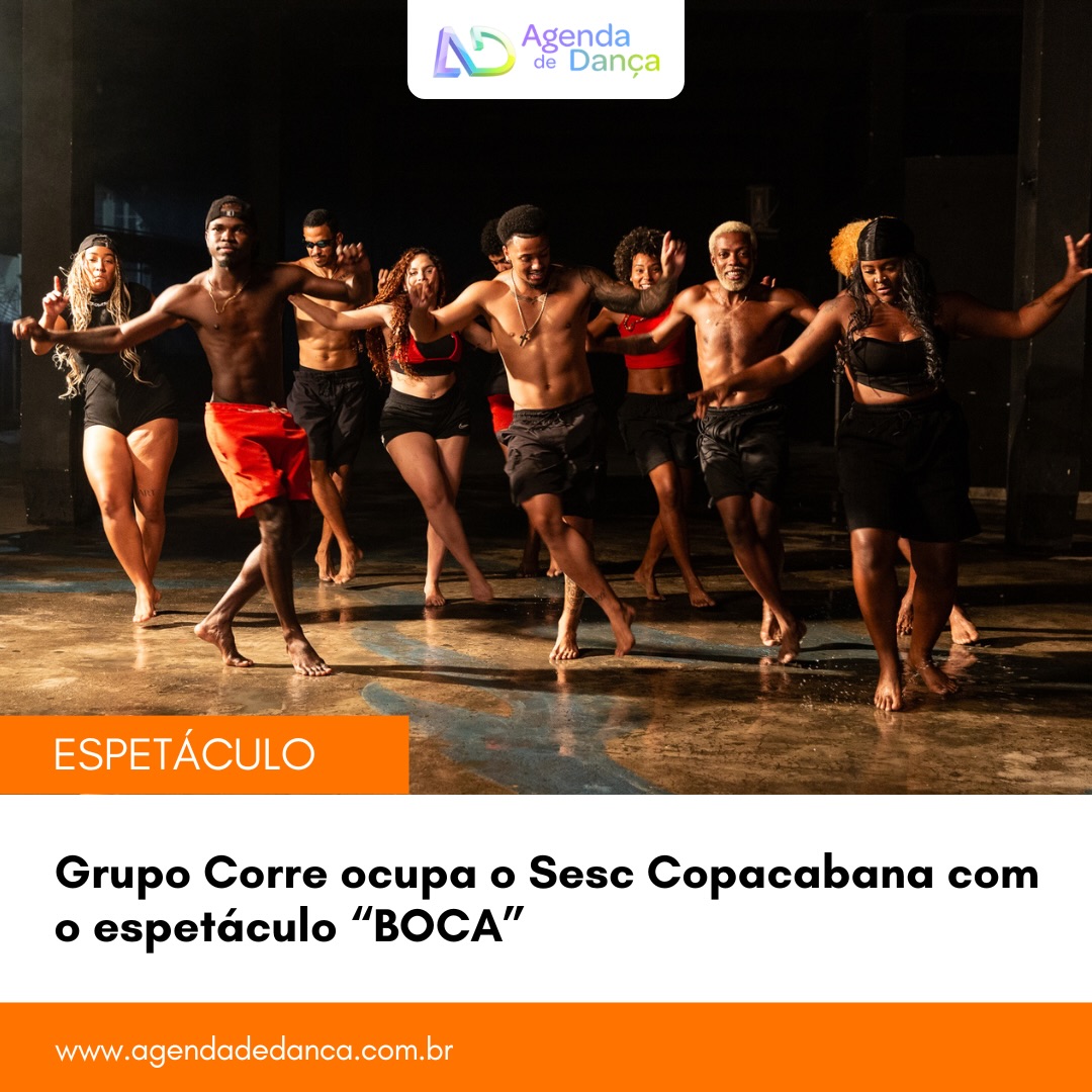 Espetáculo “BOCA”, do Grupo Corre (@grupocorre), segue em cartaz de quinta a domingo até 17 de Maio no Sesc Copacabana (@sesccopacabana). A obra surge para nomear a fome de existir, falar e dançar, transformando em cena experiências atravessadas pelo movimento, pela musicalidade e pelas vivências de quem vive o corre nas periferias cariocas.

+ informações em meu site - agendadedanca.com.br (link na bio) 

Crédito da foto: BERRO INC. (priisma_ berro.inc)

#agendadedanca #anotanaagenda #dicasdedanca #grupocorre #sesccopacabana