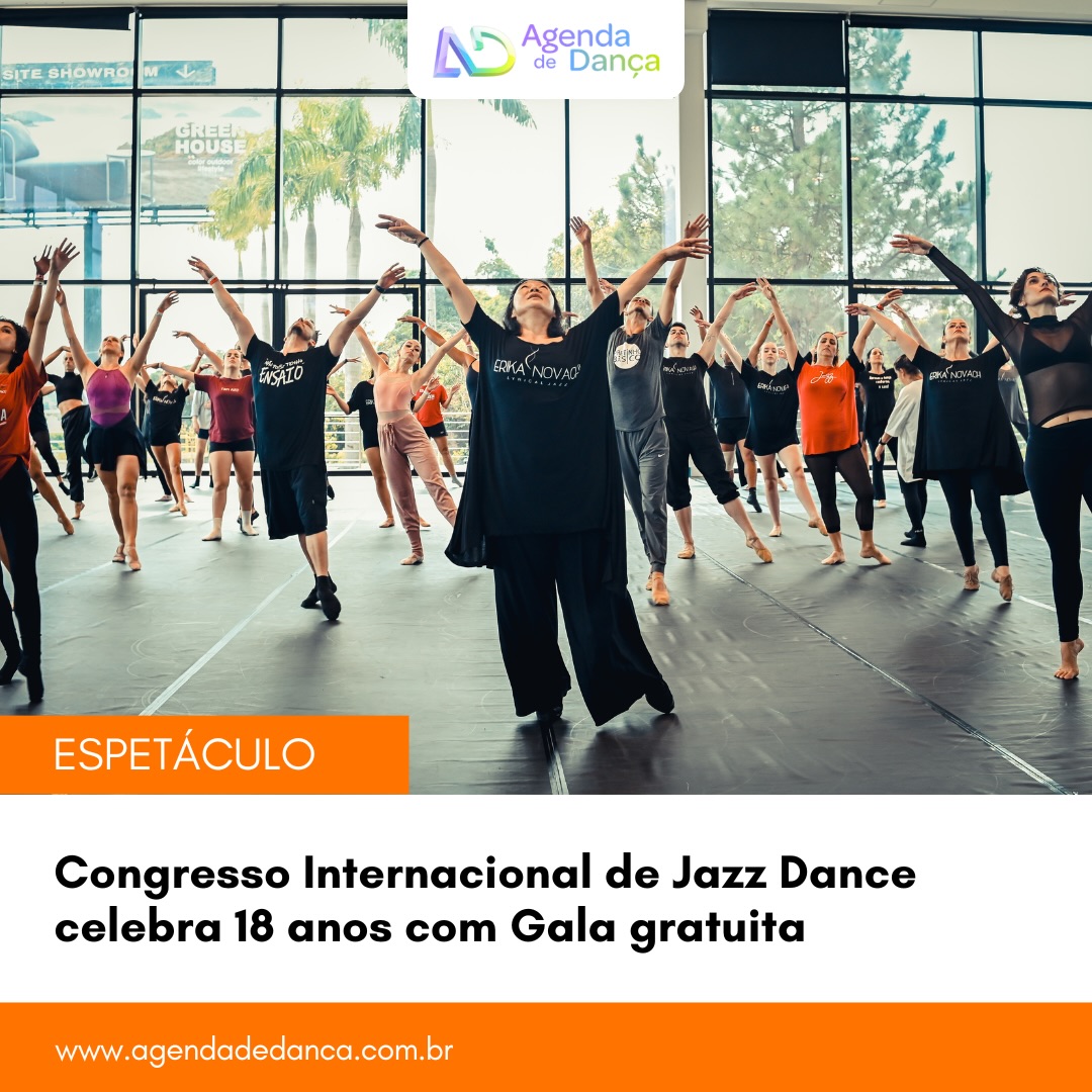 Congresso Internacional de Jazz Dance (@congressodejazzdance) chega a sua 18a edição, apresentando o que há de melhor no gênero com aulas práticas e teóricas de professores brasileiros e internacionais. A comemoração virá em formato de um espetáculo gratuito – uma GALA, que acontece no dia 20 de abril, às 20h, no CIAEI, em Indaiatuba, com a participação dos melhores grupos e companhias de jazz dance do país. A entrada é GRATUITA. O evento tem direção de Erika Novachi (@erikanovachi), coreógrafa e diretora artística da Galpão 1 Erika Novachi e de Marcela Benvegnu (@mabenvegnu).

+ informações em meu site - agendadedanca.com.br (link na bio) 

Crédito da foto: Nelson Miran

#agendadedanca #anotanaagenda #dicasdedanca #congressodejazzdance #jazzdance